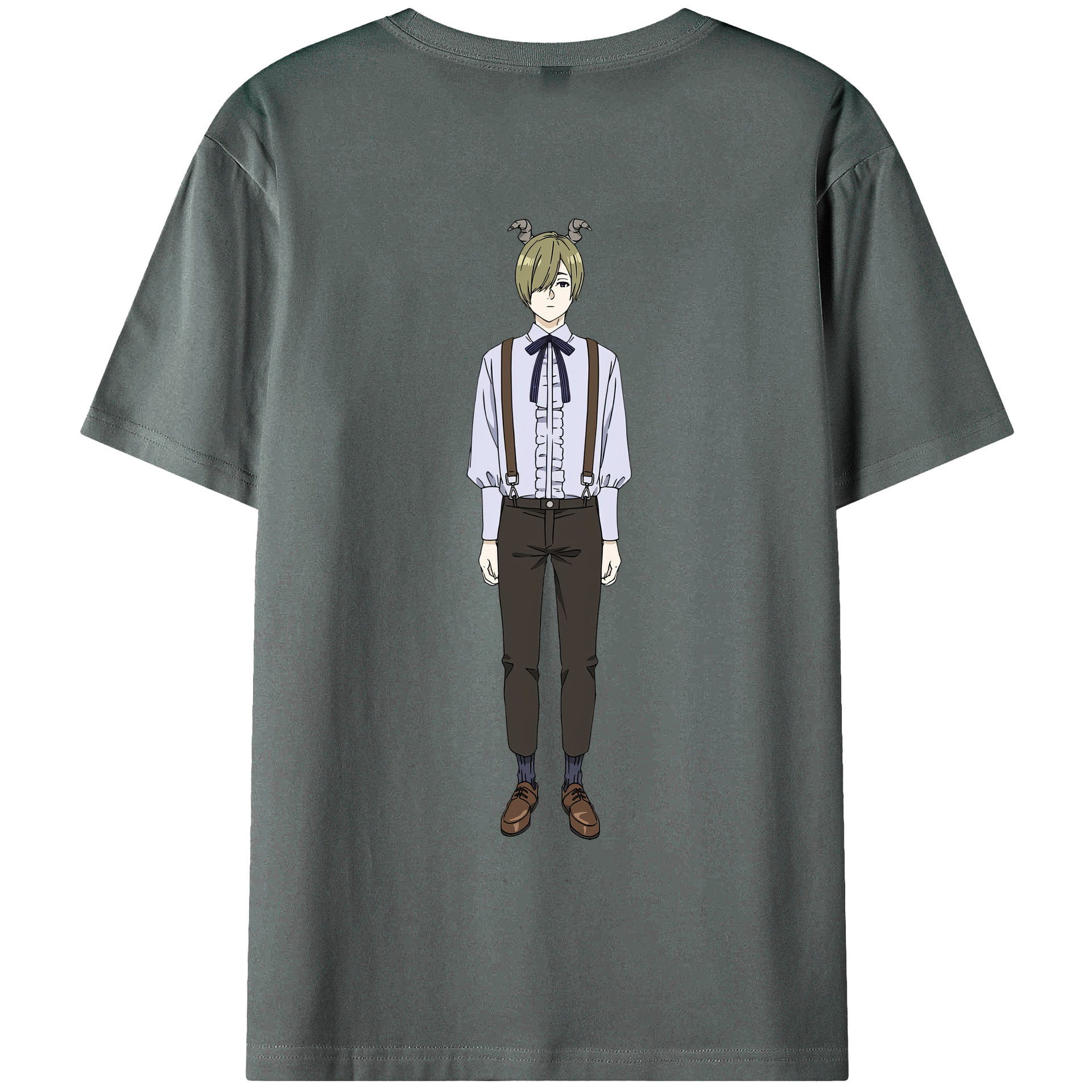 （画像用） 葬送のフリーレン Frieren 綿100％ メンズ半袖Tシャツ（バックプリント） 通気性